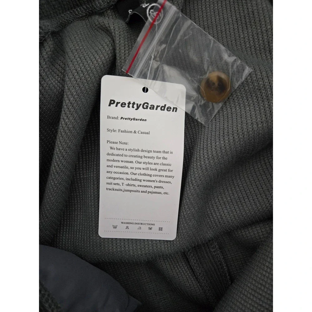 PrettyGarden Womens Corduroy Midi‎ Skirt Grey Chenille Pencil Slit Size 16 NWT